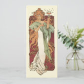 art nouveau, champagne van Alphonse Mucha Kaart (Staand voorkant)