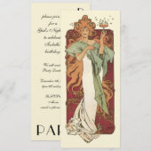 art nouveau, champagne van Alphonse Mucha Kaart (Voorkant / Achterkant)