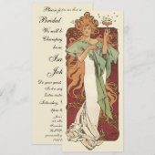  art nouveau, champagne van Alphonse Mucha Kaart (Voorkant / Achterkant)