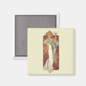 art nouveau, champagne van Alphonse Mucha Magneet (Voorkant / Achterkant)