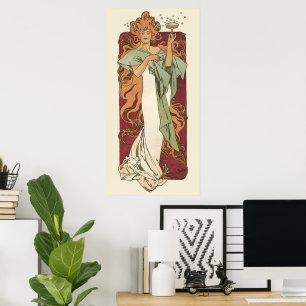  art nouveau, champagne van Alphonse Mucha Poster