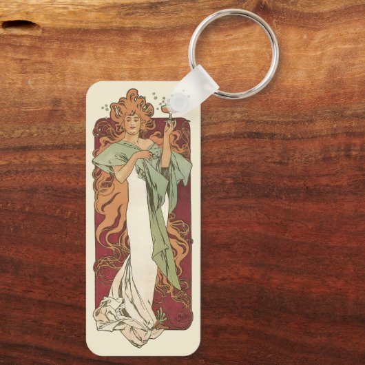  art nouveau, champagne van Alphonse Mucha Sleutelhanger (Achterkant)