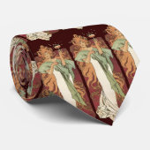 art nouveau, champagne van Alphonse Mucha Stropdas (Opgerold)