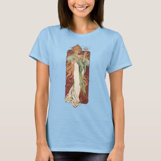  art nouveau, champagne van Alphonse Mucha T-shirt (Voorkant)
