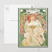  Art Nouveau, Champenois door Alphonse Mucha Briefkaart (Voorkant / Achterkant)