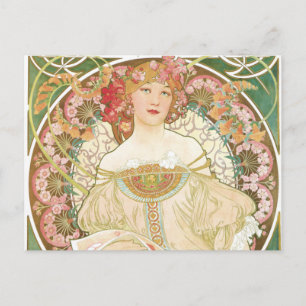 Art Nouveau, Champenois door Alphonse Mucha Briefkaart