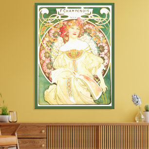  Art Nouveau, Champenois door Alphonse Mucha Canvas Afdruk