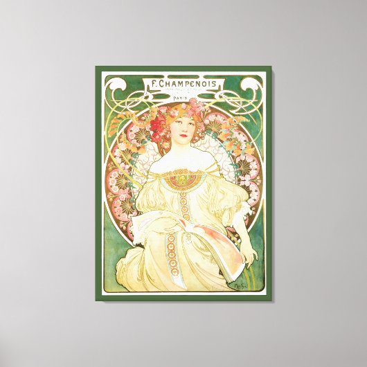  Art Nouveau, Champenois door Alphonse Mucha Canvas Afdruk (Voorkant)