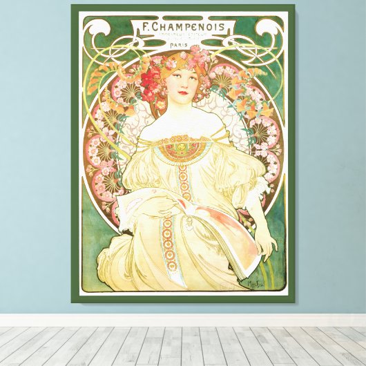 Art Nouveau, Champenois door Alphonse Mucha Canvas Afdruk (Insitu (Houten vloer))
