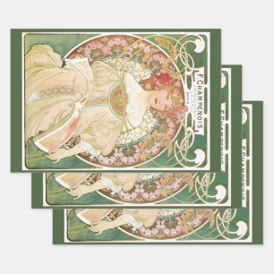  Art Nouveau, Champenois door Alphonse Mucha Inpakpapier Vel