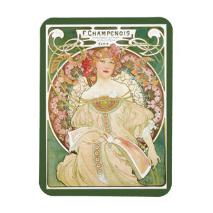  Art Nouveau, Champenois door Alphonse Mucha Magneet