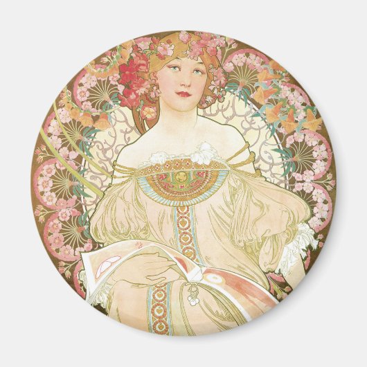  Art Nouveau, Champenois door Alphonse Mucha Magneet (Voorkant)