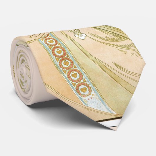  Art Nouveau, Champenois door Alphonse Mucha Stropdas (Opgerold)