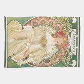 Art Nouveau, Champenois door Alphonse Mucha Theedoek (Horizontaal)