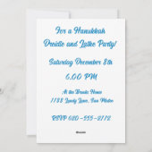 Art Nouveau Chanoeka Uitnodiging Flat Holiday Kaar (Achterkant)