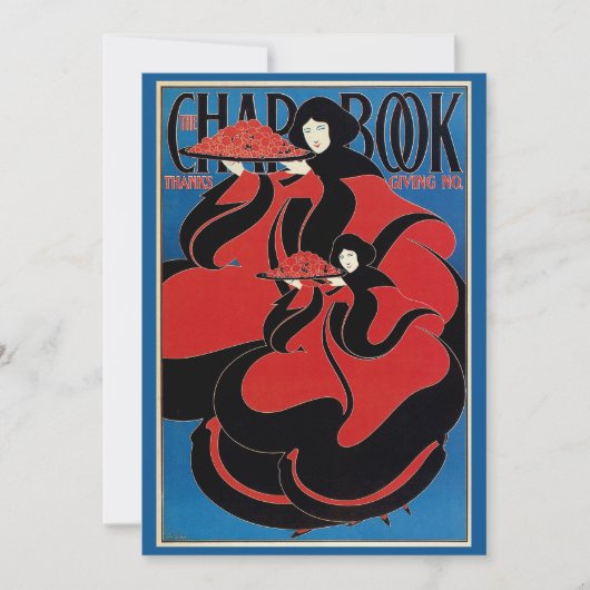 Art Nouveau Chap Book Thanksgiving Feestdagenkaart (Voorkant)