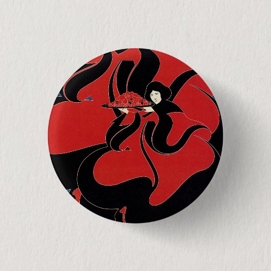 Art Nouveau Chap Book Thanksgiving Ronde Button 3,2 Cm (Voorkant)