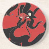  Art Nouveau Chap Book Thanksgiving Zandsteen Onderzetter (Voorkant)