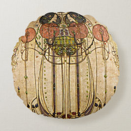 Art Nouveau Charles Mackintosh Wassail Cushions Rond Kussen