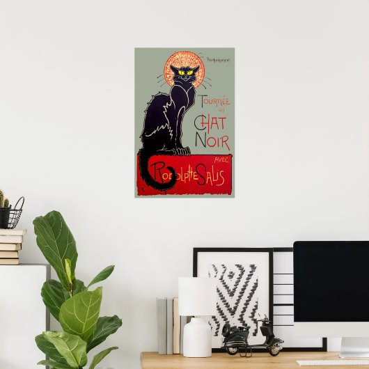  Art Nouveau Chat Noir Black Cat Art Poster (Thuiskantoor)