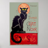 Art Nouveau Chat Noir Black Cat Art Poster (Voorkant)