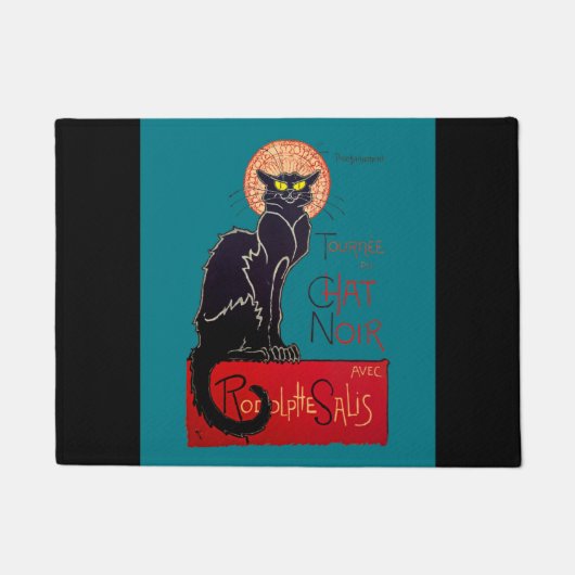 Art Nouveau Chat Noir Black Cat Deurmat (Voorkant)