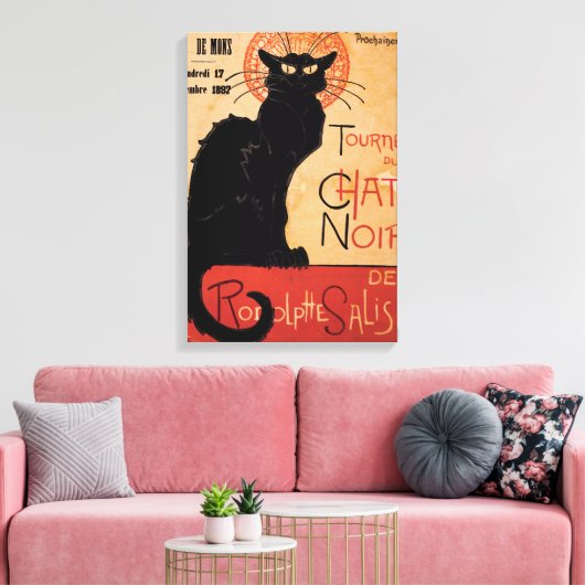 Art Nouveau Chat Noir canvas print (Insitu (Woonkamer))