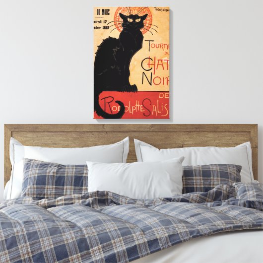 Art Nouveau Chat Noir canvas print (Insitu (Slaapkamer))