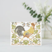 Art Nouveau Chickens Briefkaart (Staand voorkant)