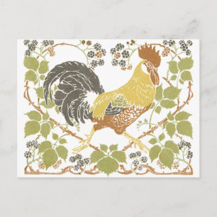 Art Nouveau Chickens Briefkaart