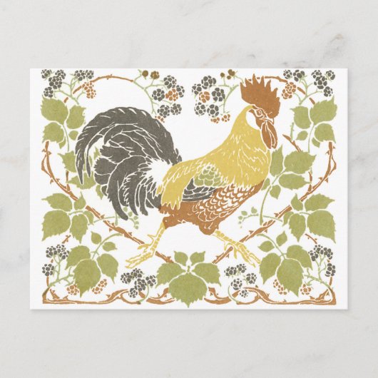 Art Nouveau Chickens Briefkaart (Voorkant)