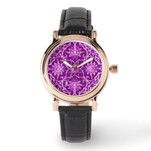 Art Nouveau Chinees patroon - Amethist Paars Horloge