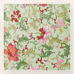 Art Nouveau Chinese Bloemmotieven Chinoiserie Anti Glazen Onderzetter