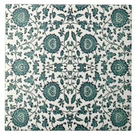 Art Nouveau Chinese Floral Pattern Reproduction Tegeltje