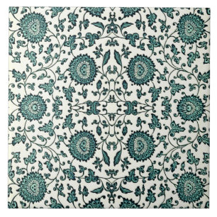 Art Nouveau Chinese Floral Pattern Reproduction Tegeltje