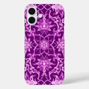 Art Nouveau Chinese Pattern - Amethyst Paars iPhone 16 Plus Hoesje