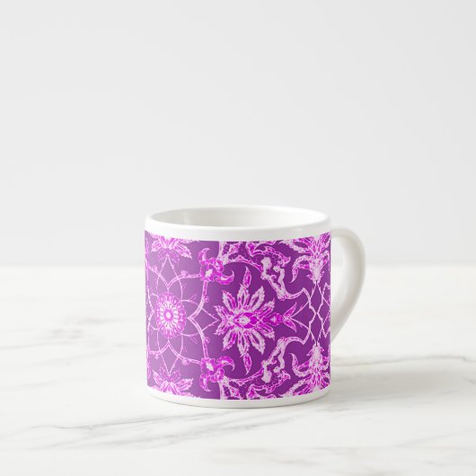 Art Nouveau Chinese Pattern - Amethyst Paars Espresso Kop (Voorkant rechts)
