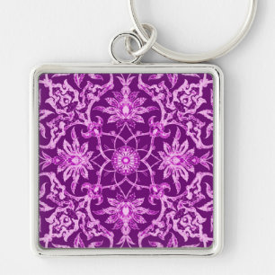 Art Nouveau Chinese Pattern - Amethyst Paars Sleutelhanger