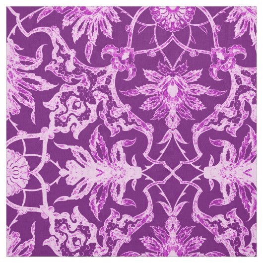Art Nouveau Chinese Pattern - Amethyst Paars Stof (Swatch)