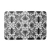 Art Nouveau Chinese Pattern, Black en White Badmat (Voorkant)