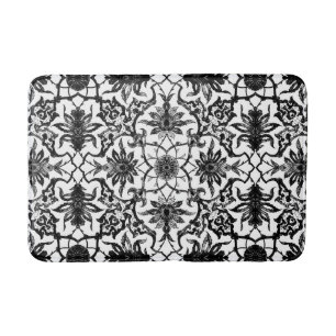 Art Nouveau Chinese Pattern, Black en White Badmat