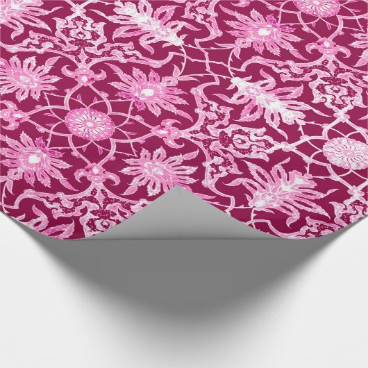 Art Nouveau Chinese Pattern - Bourgogne Cadeaupapier (Hoek)