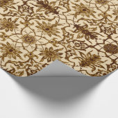 Art Nouveau Chinese Pattern - Brown and Beige Cadeaupapier (Hoek)