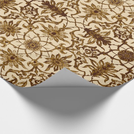 Art Nouveau Chinese Pattern - Brown and Beige Cadeaupapier (Hoek)