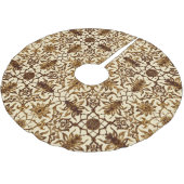 Art Nouveau Chinese Pattern - Brown and Beige Kerstboom Rok (Gekanteld)