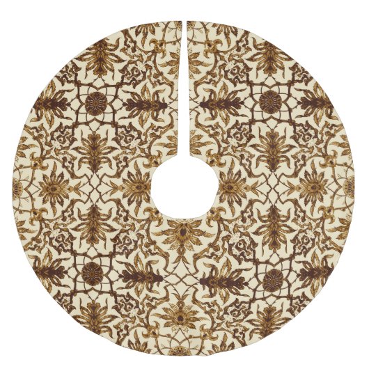 Art Nouveau Chinese Pattern - Brown and Beige Kerstboom Rok (Voorkant)