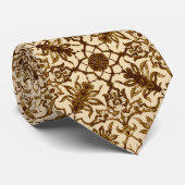 Art Nouveau Chinese Pattern - Brown and Beige Stropdas (Opgerold)