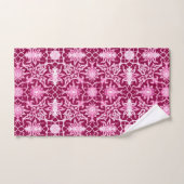 Art Nouveau Chinese Pattern, Burgundy and Pink Bad Handdoek (Handdoek)