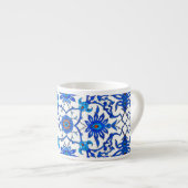 Art Nouveau Chinese Pattern - Chinees rood en tint Espresso Kop (Voorkant rechts)