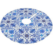 Art Nouveau Chinese Pattern - Cobalt Blue & White Kerstboom Rok (Gekanteld)